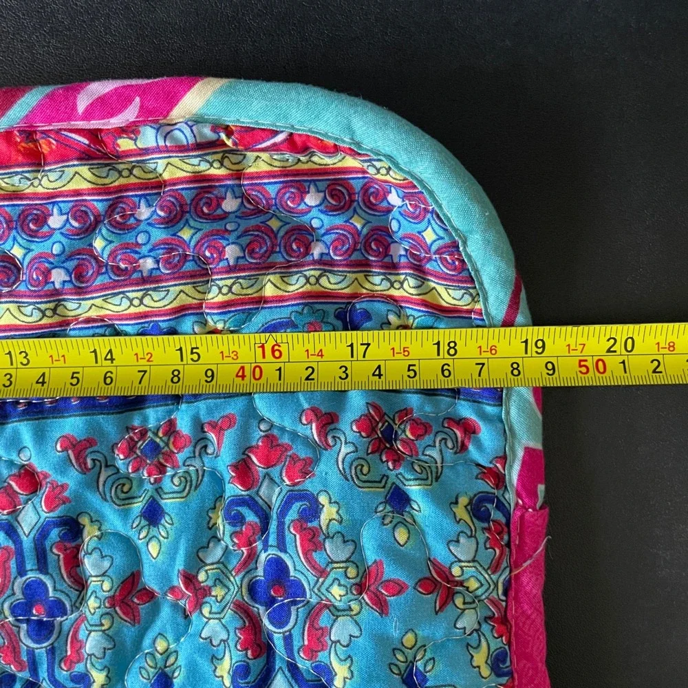 Body Pillow Cover Case Unisex OS Multicolor Paisley Quilted Boho Colorful 20x36